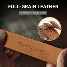 Men's Full Grain Leather Belt With Rounded Horseshoe Prong Buckle And All-Over Western Scrollwork Embossed Strap - ST055 - View 9