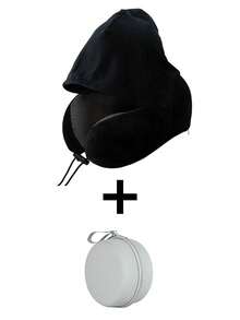 Adjustable U-Shaped Neck Pillow With Hood, Provides Comfortable Neck Support, Suitable For Car Travel And Outdoor Use, Travel Essential - Multicolor - View 19