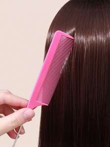 8pcs/2pcs Pink Hair Comb Set, Includes Comb, Hairline Brush, Eyebrow Brush, Rat Tail Comb, Metal Pin Comb And Braiding Tool, Suitable For Curly Hair, Braiding And DIY Styling, Unisex - Multicolor - View 5