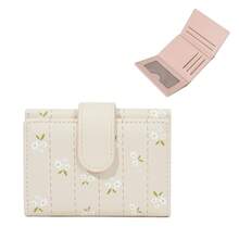 Women's Short PU Wallet, Fresh Floral Card Holder With Pearl Chain, Multi-Functional Coin Purse, Premium Cute Cartoon Card Holder - Multicolor - View 13
