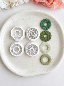 Round Cutters Clay Cutters For Earrings, Minimalist Acrylic Polymer Clay Earring Cutter Mold, Floral Patterns Small Shape, Jewelry Making Supplies - White - View 1