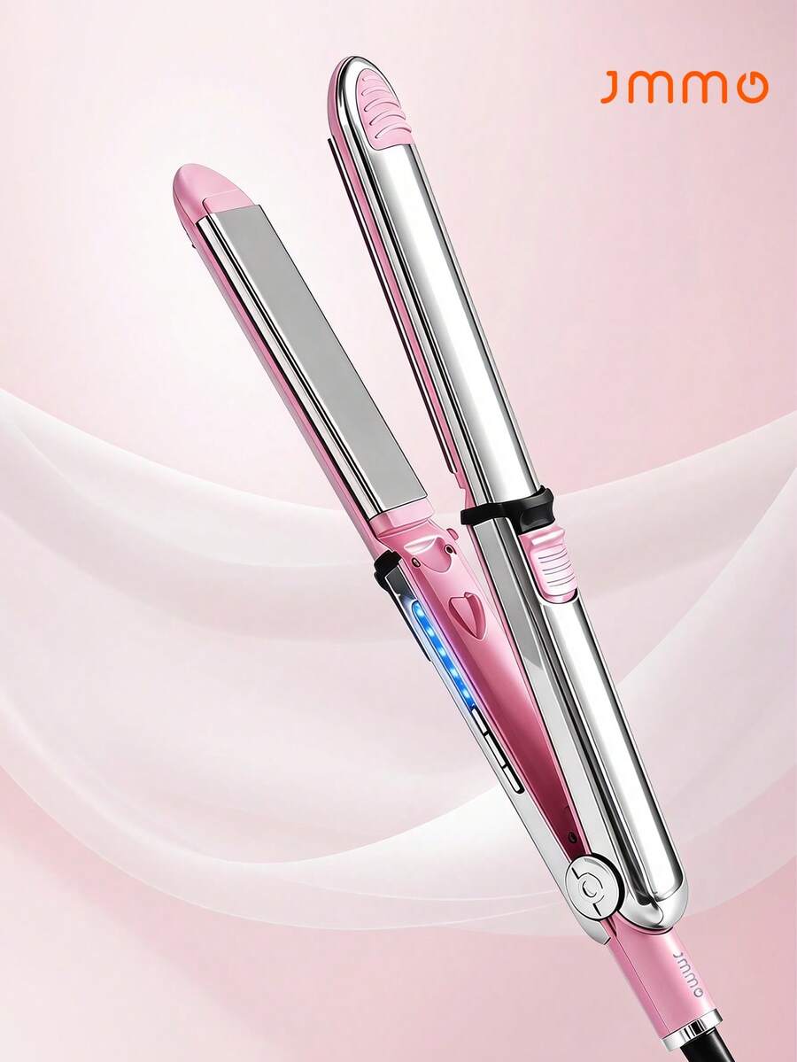 JMMO Pelurus Rambut Flat Iron dengan Colokan AS, 2 in 1 Pelurus dan Pengeriting Rambut dengan Suhu yang Dapat Diatur, Alat Penata Rambut Halus Keramik untuk Semua Jenis Rambut - Steker Tipe AS A (110-127V) - View 1
