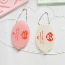 Dompet Koin Silikon Oval Motif Kartun Lucu, Tas Penyimpanan Earphone dan Lipstik Mini Portabel, Dengan Rantai Bola, Dompet Uang Receh Kecil yang Manis, Cocok untuk Anak Perempuan - A - View 6