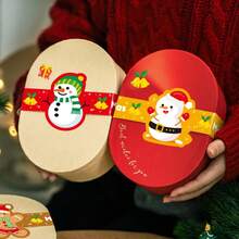 4 Lembar/20 Stiker Dekorasi Kemasan Hadiah Natal, Stiker Strip Panjang Natal, Stiker Santa Claus Kartun untuk Pengemasan Kotak Hadiah, Penyegelan, dan Dekorasi Kue - A - View 3