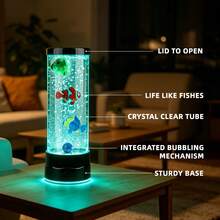 1pc USB Bubble Fish Lamp, Vibrant LED Lighting, 7 Static And 2 Dynamic Light Modes, Soft Night Light, Simulated Fish Bubble Atmosphere Lamp, Ideal Christmas Gift - View 10