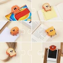 7PCS/Set 2D Flat Acrylic Snack Bag Sealing Clip – Cute Bread & Dessert Design – Versatile Acrylic Clip For Food Packaging, Receipts, Notes, Documents, Book Pages, Photos, And Fridge Reminders – Compact Organizer - View 5