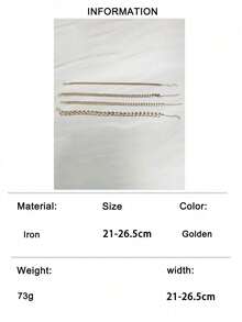 imoli 4pcs/Set Bohemian Holiday Vacation Style Metal Multi-Layer Anklet Set, Suitable For Women Beach Party Jewelry Gift - 32761-ank-g-eP - View 12