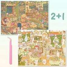 New Large Upgraded 3D Scene Stickers, 3D Miniature House Landscape Stickers, Adult Planner Stickers, DIY Handmade Stickers, Suitable For Halloween, Easter, Christmas - Multicolor - View 10