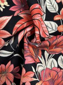 Tween Girl Floral Print Casual Daily Long Sleeve Jacket - Multicolor - View 6