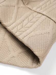 Men's Autumn/Winter Jacquard Hooded Sweatshirt & Long Pants Set - Khaki - View 6