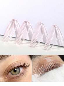 Self-Adhesive Eyelash Lifting Pads, Glue-Free Eyelash Curling Rods, Reusable Soft J&L&B&D Curl Beauty Tools, Pink - Pink - View 1