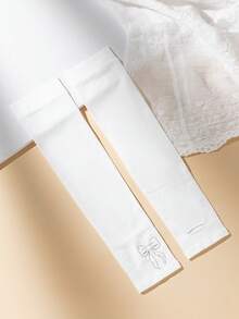 1 Pair Women's Luminous Butterfly Ice Sleeves UV Protection Long Gloves - White - View 7