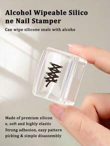 Square Nail Art Stamping Head, Transparent Acrylic Shell, Silicone Printing Surface With Moderate Softness, Clean Full Transfer Of Large Patterns Without Distortion, Square Head For Easy Alignment On Nails, Includes Transparent Scraper For Easy Glue Application And Removal, Complete Set With Steel Plate, Scraper, And Stamping Head, Square Handle For Comfortable Grip, Detachable Head For Easy Replacement, Press Steel Plate Onto Nails For Quick Image Transfer In Seconds, Much Easier Than Hand Painting, Beginner Tool For DIY Nail Art, Essential First Purchase For New Users - Multicolor - View 8