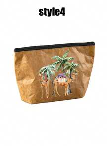 Camels Coconut Trees Cosmetic Bag, Portable Zipper Makeup Storage Pouch, Large Capacity Travel Toiletry Bag,Cute Makeup Tools Organizer, Multifunctional Storage Bag - Multicolor - View 14
