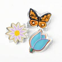 3pcs Bee Rose Sunflower / Butterfly Tulip Sunflower / Dragonfly Butterfly Flower Stainless Steel Cookie Cutter Set, Flower & Insect Theme Cookie Mold, Suitable For Fondant, Cookies, Icing Cookie Shaping, Home Baking DIY Dessert Making, Fun Cookie Shaping Tool - View 4