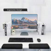 1pc Solid Color L-Shaped Elbow Pad Multifunctional Anti Slip Corner Protection Keyboard Pad Dirt Resistant Mouse Pad Wrist Guard - View 1