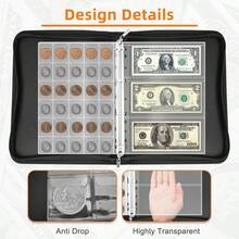 Album Coin Book Coins C Ollection Folder Holders Banknotes Pocket Collector - Black - View 2