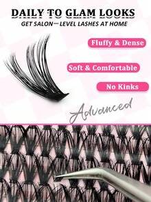 Sibeuna 800PCS Eyelashes Book 30D+40D+60D+80D D Curl Natural&Thick & Fluffy Lash Book Soft Lashes DIY Cluster Eyelashes Fall Back To School Travel Essential - D - View 3