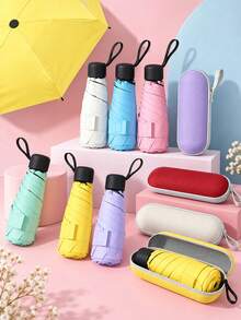 Pocket Foldable Umbrella, Portable 5-Fold Travel Dual-Use Umbrella Accessory, Suitable For Rainy Season, Multiple Colors Available - Multicolor - View 11