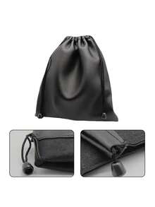 Tas Penyimpanan dan Tas Hadiah Earphone Kulit PU Lembut dengan Tali Serut, Tas Headphone Portabel Serbaguna, Kantong Headset Gaming, Tas Aksesori Kerajinan Perhiasan - Hitam - View 6