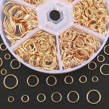 1200pcs DIY Connector Ring Parts Set, Includes Multiple Sizes Jump Rings, Suitable For Braiding DIY Necklace, Bracelet, Anklet, Bag Chain Pendant Connector, Round Single Loop, Beaded Accessories, Open Connector Rings, Jewelry Making Materials, DIY Jewelry Making Parts - Seamless Hoop Earrings - View 5