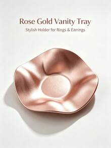 1pc Wavy Jewelry Tray, Asymmetrical Round Jewelry Storage Dish, Ring, Necklace, Earring Collection Storage & Display, Wedding Keepsake Gift, Suitable For Valentine's Day, Mother's Day. - Multicolor - View 3