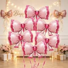 2pcs 90cm Large Pink Bow Cartoon Design Foil Balloon Set - View 3