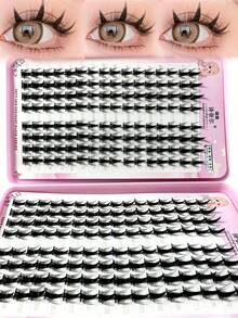 Manga Style Cluster Eyelashes 8-18mm Cartoon Eyelash Clusters Natural Feel Eyelash Extension Clusters Natural Voluminous Individual Lashes Mixed Tray - D - View 6