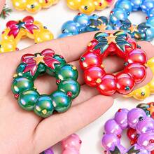 5/10PCS Christmas Wreath Beads Random Color 38x39mm Sparkling AB Bowknot Wreath Beads For Jewelry Making Holiday DIY Craft - Mixcolor - View 3