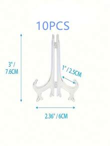 10件 3"/4"/6" 透明塑膠畫架盤架，可用於展示照片或圖片，適合婚禮、居家裝飾、生日、派對、桌面裝飾，也適用於餐具、藝術品、證書、座位卡、海報、信封及其他物品 - 透明 - 查看 13