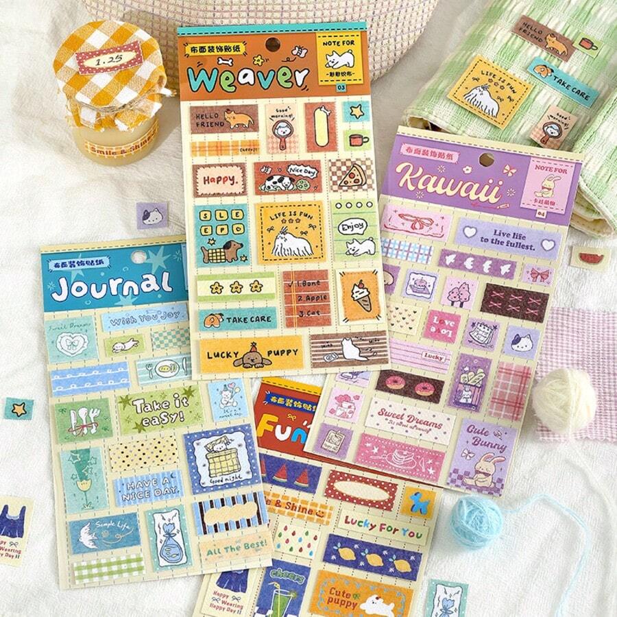 NOTE FOR Fabric Decorative Stickers Budong Mark Series Cute Korean Style Fabric Decorative Label Stickers For Notebooks, Diaries, Planners, Back To School Season, School Opening Season - A - View 1