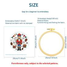 4pcs Nordic Style Christmas Theme DIY Embroidery Kit, Santa Claus, Nutcracker, Reindeer, Christmas Village With Embroidery Hoop, Handmade Kit For Beginners, Holiday Home Decor Embroidery - Multicolor - View 3