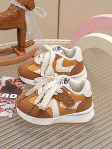 Unisex Kids Casual Soft Sole Colorblock Sneakers - Yellow - View 6