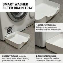 2pcs Washing Machine Drain Tray Set, Free Laundry Balls, Thickened PP Plastic Water Collection Tray, Leak-Proof & Overflow-Proof Water Tray, Reusable Home Accessory, Suitable For Drum Washing Machine Maintenance - Durable Version - View 12