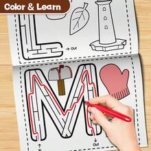 English Alphabet Learning Notebooks, ABC Letter Recognition, Tracing And Handwriting Practice, Phonics, Beginning Sounds, Vocabulary And Early Reading Skills, Illustrated Educational Worksheets For Home Learning - English Alphabet Learning - View 10