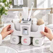 Durable Plastic Toothbrush Stand Organizer - Multicolor - View 1