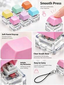 48/24/12/8/4/2/1pc Stealth Click Fidget Keychain - A Tactile Toy Designed To Stress And Enhance Focus. This Ultra-Portable Mini EDC Gadget Features A Satisfying Silent Press, Perfect For Use At The Office, During Study Sessions - Multicolor - View 9