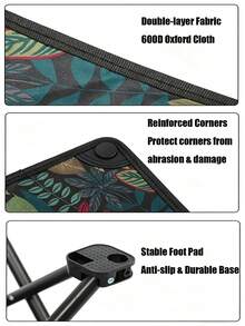 1PC Portable Folding Camping Stool, Floral Print Oxford Fabric Lightweight Compact Folding Chair, Suitable For Outdoor Fishing, Hiking, Picnic - Multicolor - View 10