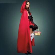 Mantello da Regina per Cosplay Costumi da palcoscenico Costume da Cappuccetto Rosso per Halloween - Rosso - Visualizzare 3
