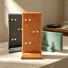 2pcs/Set Rectangular Vertical Velvet Earring Display Stand, 40 Slots, Suitable For Jewelry Store And Home Storage And Display Of Earrings - 40 Hole Earring Holder - View 2