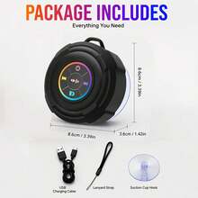 YAIUZGOO Waterproof Shower Speaker With Strong Suction Cup, Portable Wireless Bathroom Speaker, High-Definition Sound Quality, Convenient Button Control, Compact Music Speaker, Suitable For Shower, Bathroom, Travel And Daily Use - View 14