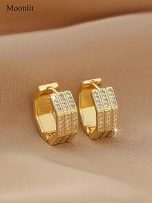 1 Pair Vintage Fashion Women's Gold Earrings, Suitable For Daily Wear, Dating, Holiday, Party And Gathering - Earrings - View 2