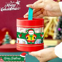 4 Lembar/20 Stiker Dekorasi Kemasan Hadiah Natal, Stiker Strip Panjang Natal, Stiker Santa Claus Kartun untuk Pengemasan Kotak Hadiah, Penyegelan, dan Dekorasi Kue - A - View 4