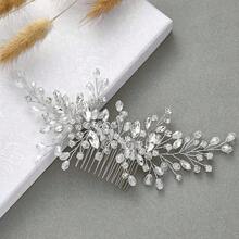 1pc Shiny Plant Elegant Party Iron Hair Comb Bridal Wedding Hair Accessory All Seasons - Color - View 5