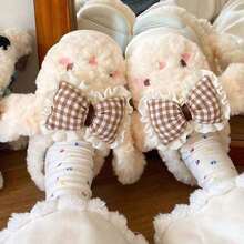 Women's Cute Cartoon Rabbit Plush Closed-Toe Slippers, Thermal Lined Warm House & Outdoor Slippers, Winter - Yellow - View 4
