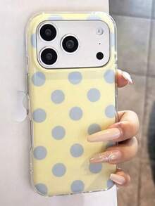極簡可愛波點手機殼，適用於 iPhone 17 Pro Max、17 Pro、17、16 Pro Max、16 Pro、16、15 Pro Max、15 Pro、14 Pro Max、14 Pro、13、12 Pro Max、11、16、15、14 Plus，時尚極簡馬卡龍色軟質防震手機保護殼，禮物 - 黃色 - 查看 2