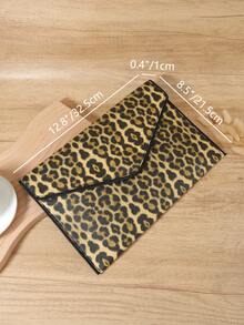 Fashionable Leopard Print Handbag, Large Capacity Portable Phone And File Lipstick Handbag, Suitable For Outdoor And Travel - Coffee - View 8