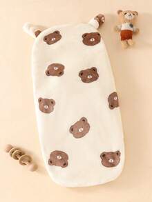 1pc Newborn Cartoon Pattern Double Layer Plush Baby Swaddle Blanket - Multicolor - View 5