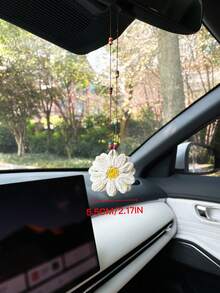 Creative Flower Car Hanging Ornament, Rearview Mirror Hanging Decoration, Car Interior Hanging Accessory, Car Rearview Mirror Decorative Pendant - A - View 11