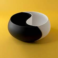 Yin Yang Planter Set, Indoor/Outdoor Decorative Planters, Concrete Planters With Drainage Holes, Suitable For Succulents And Cacti, Black And White Color Scheme Gardening Gift Home Decor, Suitable For Home, Office Desk, Living Room, Balcony, Also As Gardening Gift Or Summer Room Decoration, Provides Unique Gift For Plant And Home Decor Lovers, Durable And Lightweight - Flowerpot - View 15